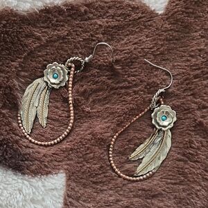 Rowdy Rose Copper Feather Earrings